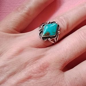 Turquoise and silver ring